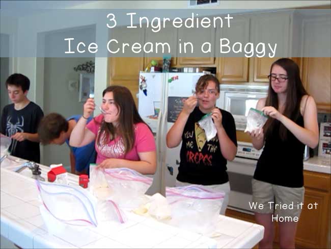 easy three ingredient ice cream in a baggy